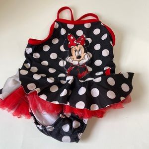 Minnie Mouse one piece toddler baby bath suit swimsuit size 24 months